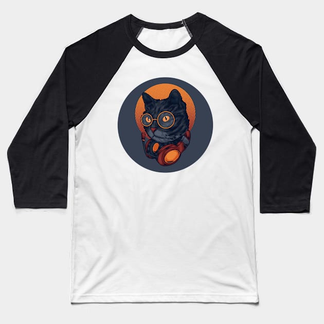 Cat music lover Baseball T-Shirt by Unknownvirtuoso